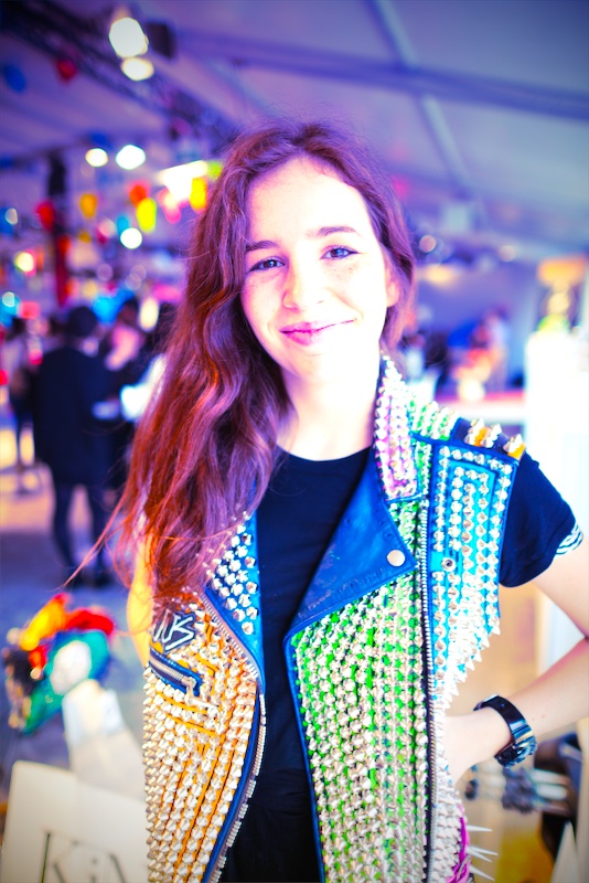trying a jacket